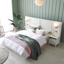 베디스 라비앙로즈 호텔식 침대프레임 Q/K 공용 (멀티협탁패널 1EA), 아이보리 (SB172-K-IV)