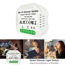 조광기 LED 컨트롤러 디머 스위치 1 갱 DIY 미니 와이파이 모듈 투야 웨이 스마트 조명 조도 조절 299375