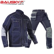 자동차 정비복 작업복 수리 팀복 화가 긴팔 차량, Blue jacket pants_175