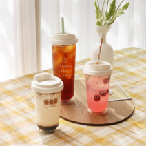 리유저블컵 휴대용친환경텀블러 예쁜콜드컵, 스마일(590ML)