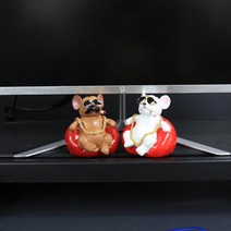 [람앤클] 카인테리어 대시보드 장식 인형 피규어 프렌치불독, 블랙
