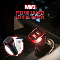 [624C]TKDS 마블 시빌워 3.1A 듀얼 USB 차량용 LED 충전기★포장훼손반품불가★, ★옵션확인必시빌워-아이언맨