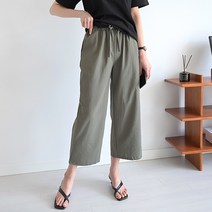 데일리앤 데빗 여자 여름 시원한 와이드 밴딩 8부 팬츠