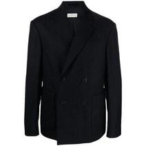 DRIES VAN NOTEN 드리스반노튼 네이비 더블 울 블레이저