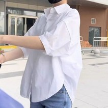 셔츠 블라우스 코튼 중간 소매 얇은 여름 캐주얼 탑 의류