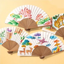 민화 합죽선(고급형) 5종/합죽선/전통부채만들기 색칠, 도안 없음
