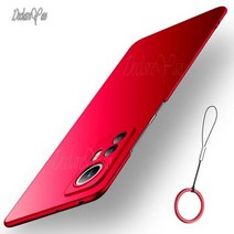 Xiaomi-Mi 11 라이트 프로스트 하드 케이스 12S 울트라 슬림 매트 코크 Xiaomi Mi 12 11T 12T 프로 12X 11i 11X 10T 10 S, Red Lanyard Ring, 레드