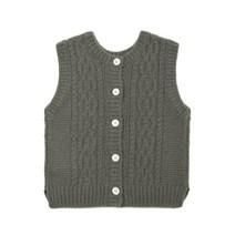 [빈HU]BW51VK01BG 베이지 케이블 라운드 오픈 니트 베스트