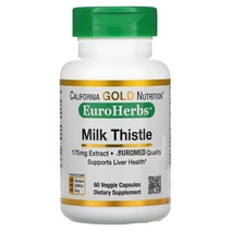 캘리포니아골드뉴트리션 CGN 밀크씨슬 175 mg 60정 베지캡슐 실리마린 유로허브