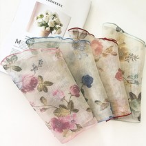 미미샵 린넨 플라워 여름 스카프(4컬러) 플라워자수 플라워스카프 여름스카프 시원한 스카프 10대 20대 페미닌