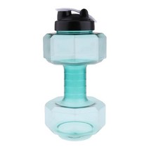 휴대용 Dumbell 대용량 병 마시는 병 Dumbell 모양 물병 바벨 가정 및 체육관 운동 운동 장비, 2600ml 그린