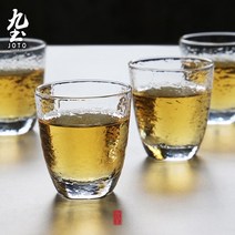 유리 해머 무늬 찻잔 쿵푸 다도 찻잔 가정 차 세트 유리 컵 일본 육각 망치 무늬 컵, NONE, 색상 분류: 그라데이션 풍 6 배 세트