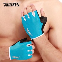홈짐 AOLIKES 미끄럼 방지 통기성 체육관 장갑 바디 빌딩 훈련 스포츠 덤벨 피트니스 운동 웨이트 리프팅 장갑 1 쌍, 01 Blue, 01 Blue_01 S