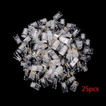 25/100pcs 금도금 RJ45 네트워크 케이블 모듈 식 플러그 CAT5 CAT5E 커넥터, 하얀색