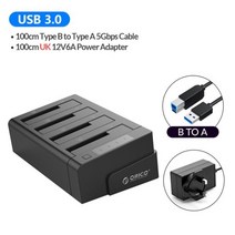 ORICO 2/4 Bay 하드 드라이브 도킹 스테이션 오프라인 복제 포함 SATA to USB 3.0 HDD 2.5/3.5 인치 용, CHINA_4 Bay UK Plug