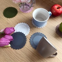위스키잔받침 실리콘 색상별 티코스터 코스터받침 컵받침대, 올리브그린