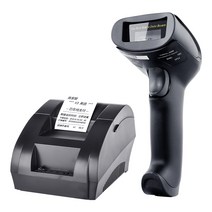 큐알코드 스캐너 리더기 무선 바코드인식기 스캔 마트, 유선 1D 적색광 스캐너검은색
