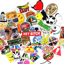 인테리어스티커 스티커팩 방수데코스티커 스노우보드 여행가방 오토바이 차량용스티커 50장, D-Type