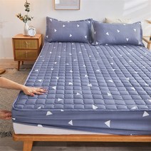 라지킹침대 두꺼운 퀼트 장착 침대 시트 퀸 킹 사이즈 미끄럼 방지 방진 커버 1 장, [06] 2pcs 47x74pillowcase, [18] aichao