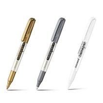 모나미 네임펜M 1.7mm 골드/실버/화이트, 화이트