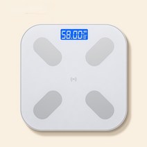가정용 스마트 체중계 체지방 측정 저울, 흰색