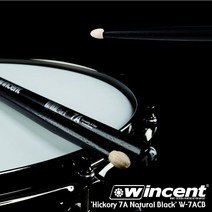 Wincent 7A Hickory Black 드럼스틱 (W-7ACB)