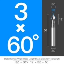 스폿 드릴 60 90 120 0.520mm 밀링 스텁 시작 위치 센터 비트 CNC 라우터 커터 초경 엔드 밀, For Aluminum, D3XR60X50L