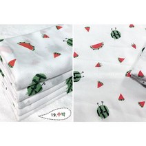 국산 순면 무형광 엠보면 나염 가제 손수건 10장