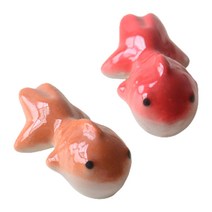 고양이 정수기 세라믹 물고기 장난감 물에 뜨는 도자기 금붕어 장난감 음수량 증가, 레드