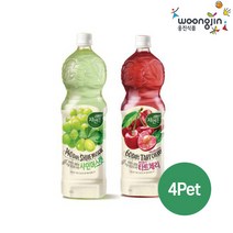 웅진식품 자연은 샤인머스캣/몽모랑시 타트체리 1.5L 4펫, 타트체리4개