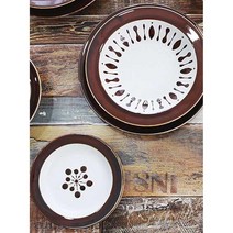 집들이선물 일본접시 도자기접시세트 4p 브라운 가게 식기 파스타 앞접시 예쁜접시 디너 매장, 접시 16cm 4P