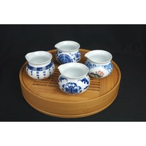 청화 백자 도자기숙우 공도배 차식힘그릇 4종 180ml, 1, 1개