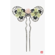 NASCHENKA 나스첸카 혜여 [나스첸카] 그대와 함께 _ 사문석 뒤꽂이 산호 한복 머리장식 결혼준비 신랑어머니한복 쪽진머리비녀