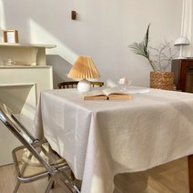 목화베리 린넨방수식탁보 캠핑식탁보 감성테이블보 4color, 4인정사각(120x120), 린넨무지