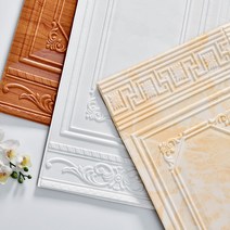 까사라인 웨인스코팅 단열벽지 몰딩 셀프 인테리어 70X90cm, 화이트, 1개
