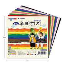 [제이제이오피스] 종이나라 500 우리한지 색종이 색한지 색운용지 10매x30봉 (1갑), 혼합색상, 4세트