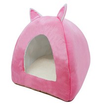 Dropshipping 접이식 고양이 침대 동굴 카사 이동식 매트리스가있는 새끼 고양이 집 강아지 라운지 둥지, 패 40CMx40CMx46CM, 분홍색