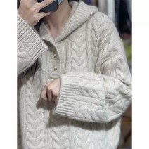 이너 니트 봄옷 클래식 상의 디자인감각 보이핏 볼륨 스타일리쉬 간지나는 후드 앙고라 스웨터 여성 4098254979