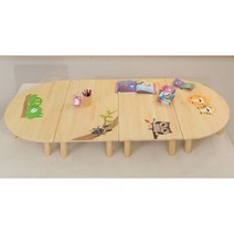 어린이집유치원 아이방 가구 동물 원목책상(4종) 작은방 중고생 티비 중학교, 반달책상(카멜레온)