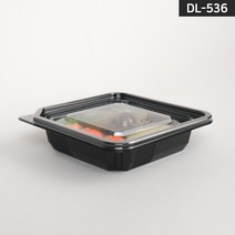 DL-536 사각용기 검정 PET 샐러드 반찬 과일 용기 반BOX 200개 SET