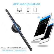 3d 홀로그램 프로젝터 광고 디스플레이 와이파이 로고 led 팬 앱 안드로이드 기계, 미국 플러그