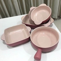 예쁜 볼 파스타 종지 시리얼 스프 리조또 북유럽 풍 도자기 접시 식판 오븐 가정용 식기 불판 구이 그릇, 12 투톤핑크（5종 세트）