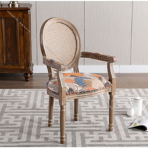 클래식 거실 주방 라탄 앤틱 체어 카페 라운지 나무 식탁 의자, 마투화포/등나무등받이/팔걸이