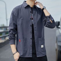 남자 긴팔셔츠 봄 가을 아우터 루즈핏 빅사이즈 카고 셔츠 멋쟁이 남성 상의 캐주얼셔츠