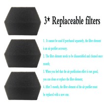 휴대용 소형 공기청정기 자동차 가정 주방 침실 화장실용, Replaceable filters, 0.3kg