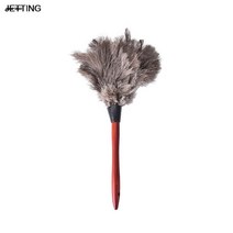 자동차 창 청소 나무 손잡이 자동차 팬 가구 먼지 청소기 자연 가을 타조 모피 깃털 정전기 방지 살포기 브러시 1 pcs, 없음