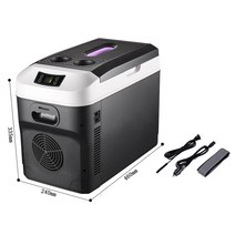 차량용 냉장고 소형차 겸용 12V-24V 전용 화물차 냉동고 항온탱크, 15L블랙 스타일 3쌀 자동차 라인 조합