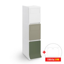 디큐브 가정용 재활용 분리수거함 3단+전용비닐 20장, 나만의조합 만들기, 페달+전용비닐 20장