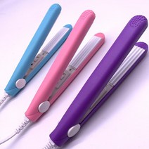 고품질 미니 헤어 스트레이트너 아이언 핑크 세라믹 스트레이트닝 골판지 컬링 아이언 스타일링 도구 헤어, 04 blue purple Pink_04 AU, [04] blue purple Pink