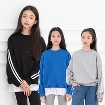 제니 JN 두줄 맨투맨 봄 여아 주니어 쭈리 티셔츠